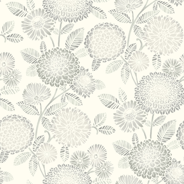 Chesapeake Zalipie Grey Floral Trail Wallpaper Kinfolk Covers about 56.4 square feet United States Prepasted 20.5-in repeat, straight match 20.5-in by 33-ft long roll - My Fabric Connection - Chesapeake Zalipie Grey Floral Trail Wallpaper Kinfolk Covers about 56.4 square feet United States Prepasted 20.5-in repeat, straight match 20.5-in by 33-ft long roll - My Fabric Connection -
