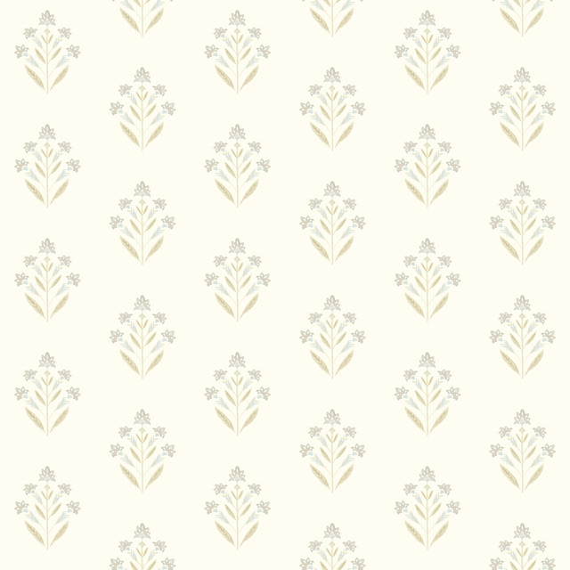 Chesapeake Kova Yellow Floral Crest Wallpaper Kinfolk Covers about 56.4 square feet United States Prepasted 4.1-in repeat, straight match 20.5-in by 33-ft long roll - My Fabric Connection - Chesapeake Kova Yellow Floral Crest Wallpaper Kinfolk Covers about 56.4 square feet United States Prepasted 4.1-in repeat, straight match 20.5-in by 33-ft long roll - My Fabric Connection -