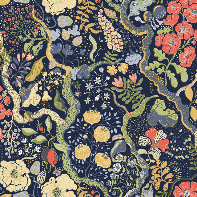 A-Street Prints Ann Blue Floral Vines Wallpaper Lina Covers about 57.5 square feet Sweden Unpasted 20.9-in repeat, half drop match 20.9-in by 33-ft long roll - My Fabric Connection - A-Street Prints Ann Blue Floral Vines Wallpaper Lina Covers about 57.5 square feet Sweden Unpasted 20.9-in repeat, half drop match 20.9-in by 33-ft long roll - My Fabric Connection -
