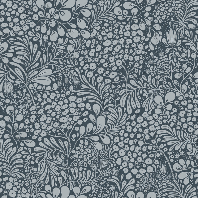 A-Street Prints Siv Dark Blue Botanical Wallpaper Lina Covers about 57.5 square feet Sweden Unpasted 20.9-in repeat, half drop match 20.9-in by 33-ft long roll - My Fabric Connection - A-Street Prints Siv Dark Blue Botanical Wallpaper Lina Covers about 57.5 square feet Sweden Unpasted 20.9-in repeat, half drop match 20.9-in by 33-ft long roll - My Fabric Connection -