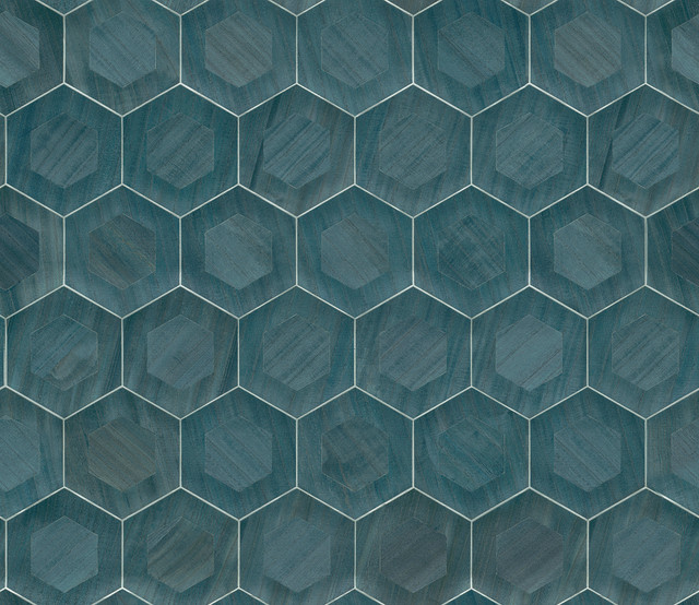 A-Street Prints Shunan Blue Veneer Inlay Wallpaper Loom Covers about 71.6 square feet China Unpasted 10.4-in repeat, straight match 35.8-in by 24-ft long roll - My Fabric Connection -