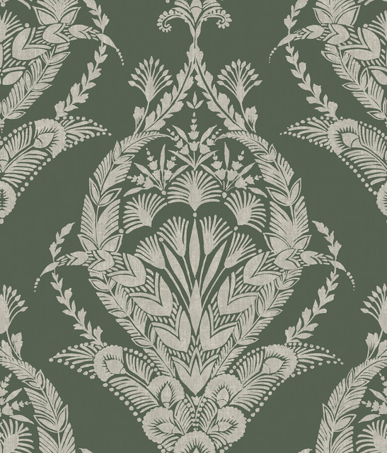 A-Street Prints Arlie Evergreen Botanical Damask Wallpaper Middleton Covers about 56.4 square feet Great Britain Unpasted 24-in repeat, straight match 20.5-in by 33-ft long roll - My Fabric Connection - A-Street Prints Arlie Evergreen Botanical Damask Wallpaper Middleton Covers about 56.4 square feet Great Britain Unpasted 24-in repeat, straight match 20.5-in by 33-ft long roll - My Fabric Connection -