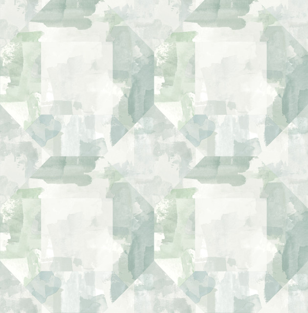 A-Street Prints Perrin Sea Green Gem Geometric Wallpaper Mylos Covers about 56.4 square feet Great Britain Unpasted 20.9-in repeat, straight match 20.5-in by 33-ft long roll - My Fabric Connection -