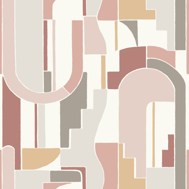 A-Street Prints Odele Blush Geometric Archways Wallpaper Mylos Covers about 56.4 square feet United States Unpasted 20.5-in repeat, straight match 20.5-in by 33-ft long roll - My Fabric Connection - A-Street Prints Odele Blush Geometric Archways Wallpaper Mylos Covers about 56.4 square feet United States Unpasted 20.5-in repeat, straight match 20.5-in by 33-ft long roll - My Fabric Connection -
