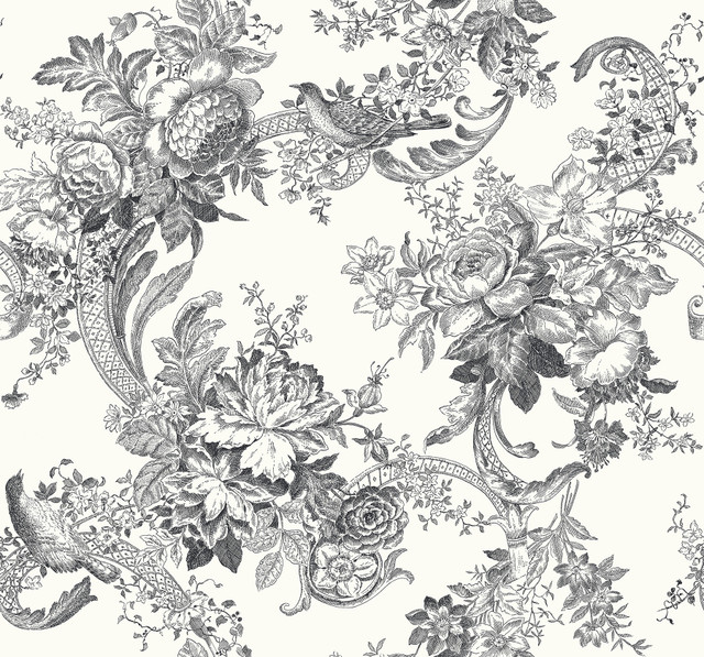 A-Street Prints Carmel Black Baroque Florals Wallpaper Newport Covers about 60.8 square feet United States Unpasted 25.2-in repeat, straight match 27-in by 27-ft long roll - My Fabric Connection - A-Street Prints Carmel Black Baroque Florals Wallpaper Newport Covers about 60.8 square feet United States Unpasted 25.2-in repeat, straight match 27-in by 27-ft long roll - My Fabric Connection -