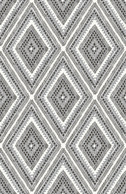 A-Street Prints Zaya Black Tribal Diamonds Wallpaper Pacifica Covers about 56.4 square feet Great Britain Unpasted 20.8-in repeat, drop match 20.5-in by 33-ft long roll - My Fabric Connection - A-Street Prints Zaya Black Tribal Diamonds Wallpaper Pacifica Covers about 56.4 square feet Great Britain Unpasted 20.8-in repeat, drop match 20.5-in by 33-ft long roll - My Fabric Connection -