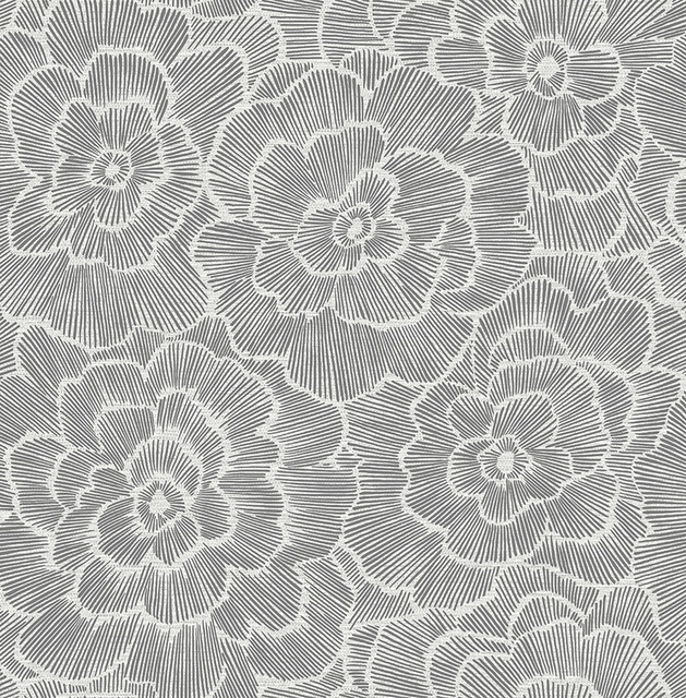 A-Street Prints Periwinkle Grey Textured Floral Wallpaper Pacifica Covers about 56.4 square feet Great Britain Unpasted 10.4-in repeat, drop match 20.5-in by 33-ft long roll - My Fabric Connection - A-Street Prints Periwinkle Grey Textured Floral Wallpaper Pacifica Covers about 56.4 square feet Great Britain Unpasted 10.4-in repeat, drop match 20.5-in by 33-ft long roll - My Fabric Connection -