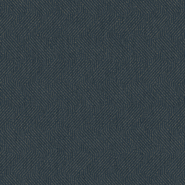 Advantage Elbert Navy Zig Zag Wallpaper Passport Covers about 57.5 square feet France Unpasted 25.2-in repeat, straight match 20.9-in by 33-ft long roll - My Fabric Connection -
