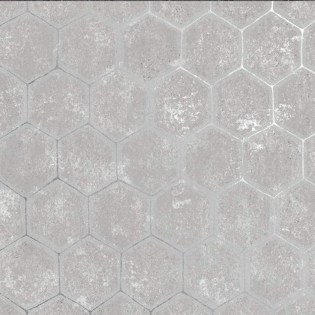 Brewster Starling Grey Honeycomb Wallpaper Polished Covers about 75.6 square feet China Unpasted 12.6-in repeat, drop match 27.5-in by 33-ft long roll - My Fabric Connection - Brewster Starling Grey Honeycomb Wallpaper Polished Covers about 75.6 square feet China Unpasted 12.6-in repeat, drop match 27.5-in by 33-ft long roll - My Fabric Connection -