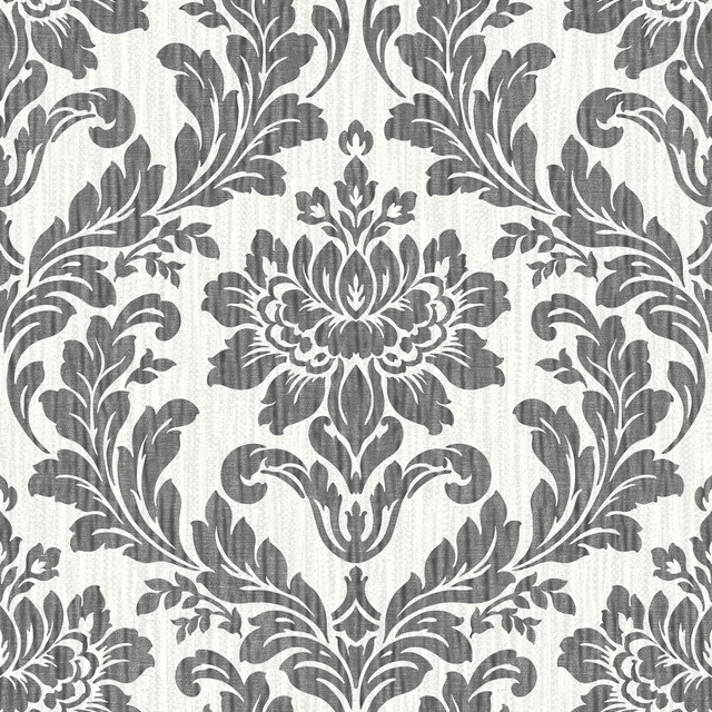 Advantage Galois Black Damask Wallpaper Radiance Covers about 57.5 square feet China Unpasted 20.9-in repeat, straight match 20.9-in by 33-ft long roll - My Fabric Connection - Advantage Galois Black Damask Wallpaper Radiance Covers about 57.5 square feet China Unpasted 20.9-in repeat, straight match 20.9-in by 33-ft long roll - My Fabric Connection -