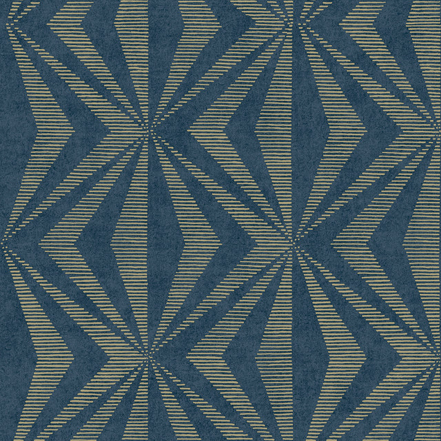 Advantage Monge Blue Geometric Wallpaper Radiance Covers about 57.5 square feet China Unpasted 20.9-in repeat, straight match 20.9-in by 33-ft long roll - My Fabric Connection - Advantage Monge Blue Geometric Wallpaper Radiance Covers about 57.5 square feet China Unpasted 20.9-in repeat, straight match 20.9-in by 33-ft long roll - My Fabric Connection -