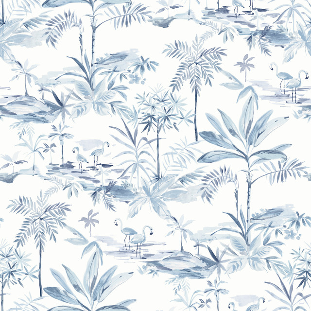 Chesapeake Lagoon Blue Scenic Island Wallpaper Sanibel Covers about 56.4 square feet United States Prepasted 20.5-in repeat, straight match 20.5-in by 33-ft long roll - My Fabric Connection - Chesapeake Lagoon Blue Scenic Island Wallpaper Sanibel Covers about 56.4 square feet United States Prepasted 20.5-in repeat, straight match 20.5-in by 33-ft long roll - My Fabric Connection -