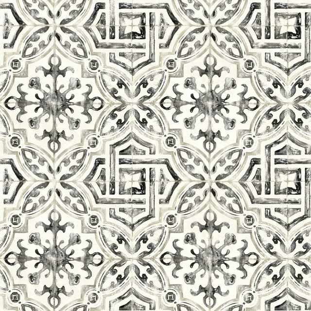 Chesapeake Sonoma Black Beach Tile Wallpaper Sanibel Covers about 56.4 square feet United States Prepasted 20.5-in repeat, straight match 20.5-in by 33-ft long roll - My Fabric Connection - Chesapeake Sonoma Black Beach Tile Wallpaper Sanibel Covers about 56.4 square feet United States Prepasted 20.5-in repeat, straight match 20.5-in by 33-ft long roll - My Fabric Connection -