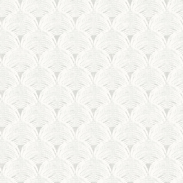 Chesapeake Santiago Grey Scalloped Wallpaper Sanibel Covers about 56.4 square feet United States Prepasted 20.5-in repeat, straight match 20.5-in by 33-ft long roll - My Fabric Connection - Chesapeake Santiago Grey Scalloped Wallpaper Sanibel Covers about 56.4 square feet United States Prepasted 20.5-in repeat, straight match 20.5-in by 33-ft long roll - My Fabric Connection -