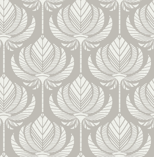 A-Street Prints Palmier Grey Lotus Fan Wallpaper Seychelles Covers about 56.4 square feet Great Britain Unpasted 10.4-in repeat, straight match 20.5-in by 33-ft long roll - My Fabric Connection - A-Street Prints Palmier Grey Lotus Fan Wallpaper Seychelles Covers about 56.4 square feet Great Britain Unpasted 10.4-in repeat, straight match 20.5-in by 33-ft long roll - My Fabric Connection -