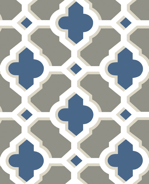 A-Street Prints Lido Navy Quatrefoil Wallpaper Solstice Covers about 56.4 square feet Great Britain Unpasted 12.6-in repeat, drop match 20.5-in by 33-ft long roll - My Fabric Connection - A-Street Prints Lido Navy Quatrefoil Wallpaper Solstice Covers about 56.4 square feet Great Britain Unpasted 12.6-in repeat, drop match 20.5-in by 33-ft long roll - My Fabric Connection -