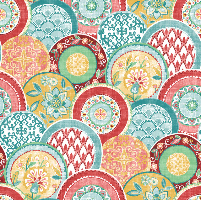 A-Street Prints Laguna Coral Plate Wallpaper Solstice Covers about 56.4 square feet Great Britain Unpasted 20.9-in repeat, straight match 20.5-in by 33-ft long roll - My Fabric Connection - A-Street Prints Laguna Coral Plate Wallpaper Solstice Covers about 56.4 square feet Great Britain Unpasted 20.9-in repeat, straight match 20.5-in by 33-ft long roll - My Fabric Connection -