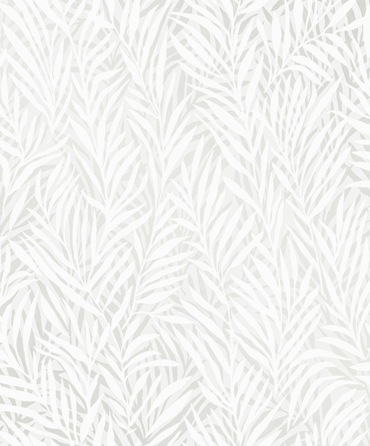 Advantage Holzer White Fern Wallpaper Splash Covers about 57.5 square feet France Unpasted 12.6-in repeat, drop match 20.9-in by 33-ft long roll - My Fabric Connection -