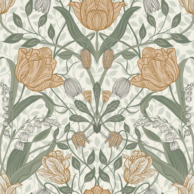 A-Street Prints Tulipa Green Floral Wallpaper Spring Covers about 56.4 square feet Sweden Unpasted 20.9-in repeat, straight match 20.5-in by 33-ft long roll - My Fabric Connection - A-Street Prints Tulipa Green Floral Wallpaper Spring Covers about 56.4 square feet Sweden Unpasted 20.9-in repeat, straight match 20.5-in by 33-ft long roll - My Fabric Connection -