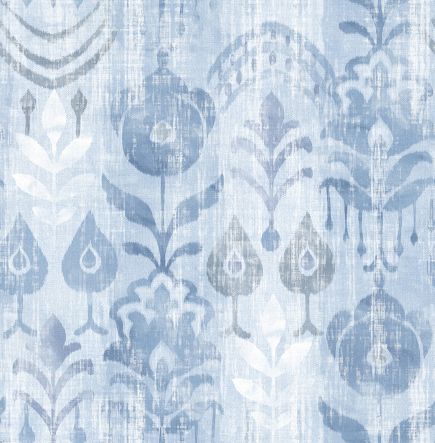 A-Street Prints Pavord Blue Floral Shibori Wallpaper Terrace Covers about 56.4 square feet Great Britain Unpasted 20.86-in repeat, straight match 20.5-in by 33-ft long roll - My Fabric Connection - A-Street Prints Pavord Blue Floral Shibori Wallpaper Terrace Covers about 56.4 square feet Great Britain Unpasted 20.86-in repeat, straight match 20.5-in by 33-ft long roll - My Fabric Connection -
