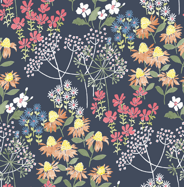 A-Street Prints Cultivate Navy Springtime Blooms Wallpaper Terrace Covers about 56.4 square feet Great Britain Unpasted 20.86-in repeat, straight match 20.5-in by 33-ft long roll - My Fabric Connection - A-Street Prints Cultivate Navy Springtime Blooms Wallpaper Terrace Covers about 56.4 square feet Great Britain Unpasted 20.86-in repeat, straight match 20.5-in by 33-ft long roll - My Fabric Connection -