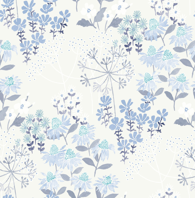 A-Street Prints Cultivate Blue Springtime Blooms Wallpaper Terrace Covers about 56.4 square feet Great Britain Unpasted 20.86-in repeat, straight match 20.5-in by 33-ft long roll - My Fabric Connection - A-Street Prints Cultivate Blue Springtime Blooms Wallpaper Terrace Covers about 56.4 square feet Great Britain Unpasted 20.86-in repeat, straight match 20.5-in by 33-ft long roll - My Fabric Connection -