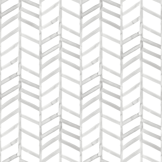 Chesapeake Fletching Grey Geometric Wallpaper Thoreau Covers about 56.4 square feet United States Prepasted 20.5-in repeat, straight match 20.5-in by 33-ft long roll - My Fabric Connection -