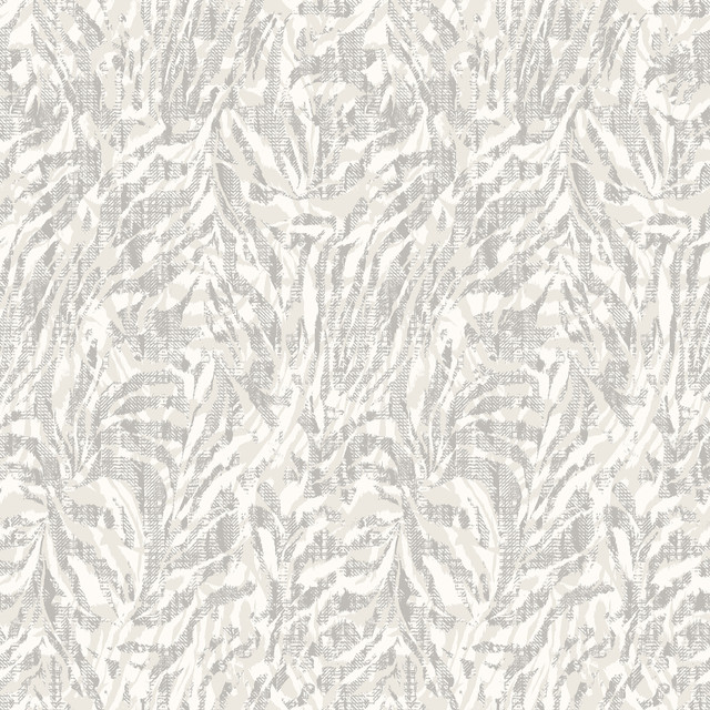 ohpopsi Davy Light Grey Zebra Wallpaper Wild Covers about 54.2 square feet Great Britain Unpasted 19.7-in repeat, straight match 19.7-in by 33-ft long roll - My Fabric Connection -