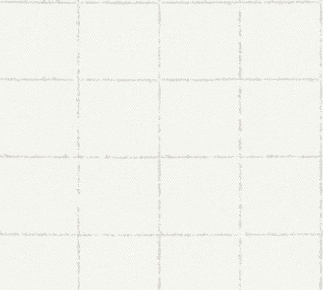 Advantage Kishi White Tile Wallpaper Windsong Covers about 57.5 square feet Germany Unpasted 5.1-in repeat, straight match 20.9-in by 33-ft long roll - My Fabric Connection -