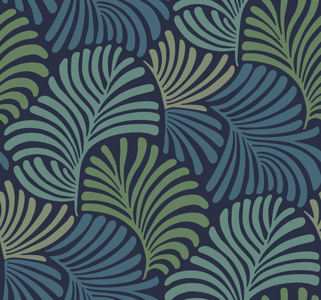 A-Street Prints Trousdale Navy Fanning Flora Wallpaper Scott Living III Covers about 60.8 square feet United States Unpasted 25.25-in repeat, straight match 27-in by 27-ft long roll - My Fabric Connection - A-Street Prints Trousdale Navy Fanning Flora Wallpaper Scott Living III Covers about 60.8 square feet United States Unpasted 25.25-in repeat, straight match 27-in by 27-ft long roll - My Fabric Connection -