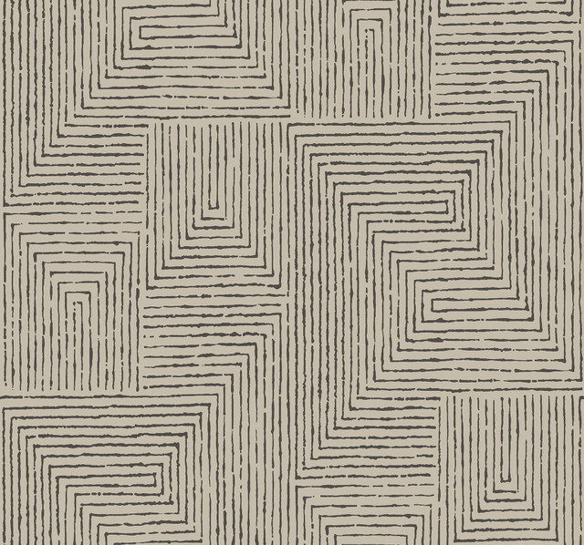 A-Street Prints Mortenson Taupe Geometric Wallpaper Scott Living III Covers about 60.8 square feet China Unpasted 25.25-in repeat, straight match 27-in by 27-ft long roll - My Fabric Connection - A-Street Prints Mortenson Taupe Geometric Wallpaper Scott Living III Covers about 60.8 square feet China Unpasted 25.25-in repeat, straight match 27-in by 27-ft long roll - My Fabric Connection -