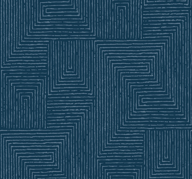 A-Street Prints Mortenson Navy Geometric Wallpaper Scott Living III Covers about 60.8 square feet China Unpasted 25.25-in repeat, straight match 27-in by 27-ft long roll - My Fabric Connection - A-Street Prints Mortenson Navy Geometric Wallpaper Scott Living III Covers about 60.8 square feet China Unpasted 25.25-in repeat, straight match 27-in by 27-ft long roll - My Fabric Connection -