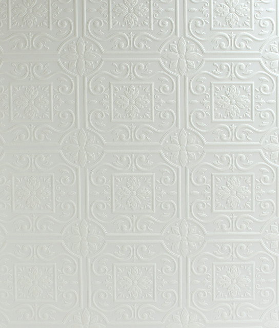 Chesapeake Ibold White Tin Ceiling Scroll Paintable Wallpaper Wildflower Covers about 56.4 square feet Germany Prepasted 6.25-in repeat, straight match 20.5-in by 33-ft long roll - My Fabric Connection - Chesapeake Ibold White Tin Ceiling Scroll Paintable Wallpaper Wildflower Covers about 56.4 square feet Germany Prepasted 6.25-in repeat, straight match 20.5-in by 33-ft long roll - My Fabric Connection -