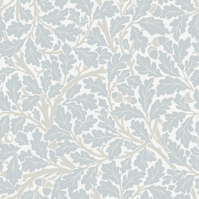 A-Street Prints Oak Tree Sky Blue Leaf Wallpaper Hidden Treasures Covers about 57.5 square feet Sweden Unpasted 20.9-in repeat, straight match 20.9-in by 33-ft long roll - My Fabric Connection -