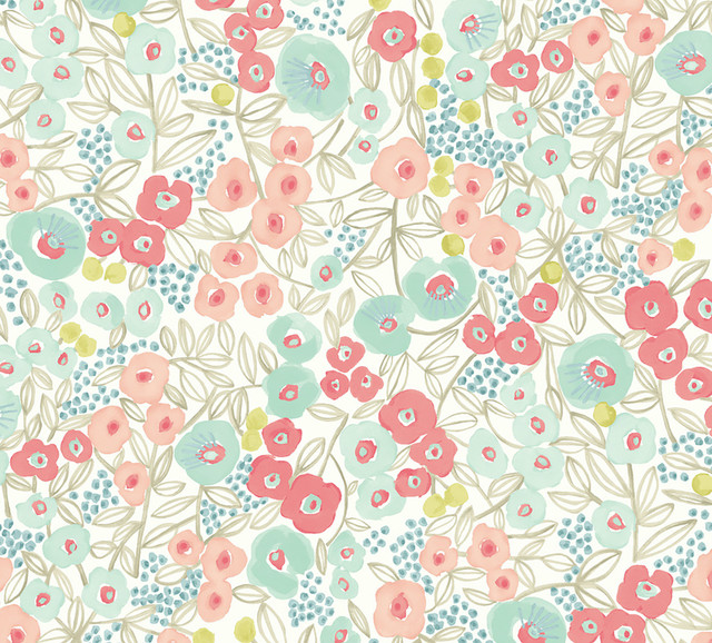 ohpopsi Flora Coral Garden Wallpaper Glasshouse Covers about 54.2 square feet Great Britain Unpasted 31.9-in repeat, half drop match 19.7-in by 33-ft long roll - My Fabric Connection - ohpopsi Flora Coral Garden Wallpaper Glasshouse Covers about 54.2 square feet Great Britain Unpasted 31.9-in repeat, half drop match 19.7-in by 33-ft long roll - My Fabric Connection -
