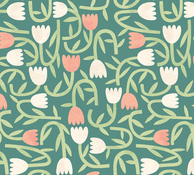 ohpopsi Aino Green Tiny Tulip Wallpaper Glasshouse Covers about 54.2 square feet Great Britain Unpasted 15.7-in repeat, straight match 19.7-in by 33-ft long roll - My Fabric Connection - ohpopsi Aino Green Tiny Tulip Wallpaper Glasshouse Covers about 54.2 square feet Great Britain Unpasted 15.7-in repeat, straight match 19.7-in by 33-ft long roll - My Fabric Connection -