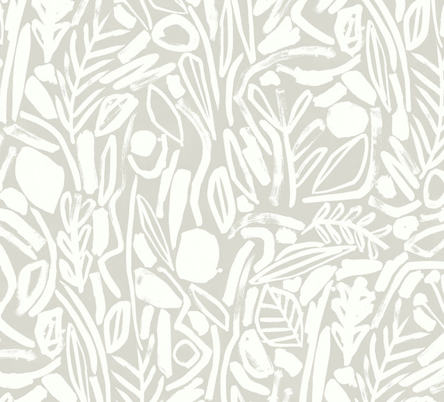 ohpopsi Verdure Stone Painted Botanical Wallpaper Glasshouse Covers about 54.2 square feet Great Britain Unpasted 39.7-in repeat, half drop match 19.7-in by 33-ft long roll - My Fabric Connection -
