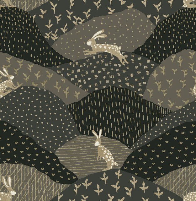 A-Street Prints Peter Black Rabbit Fields Wallpaper Whimsy Covers about 56.4 square feet Great Britain Unpasted 20.9-in repeat, straight match 20.5-in by 33-ft long roll - My Fabric Connection - A-Street Prints Peter Black Rabbit Fields Wallpaper Whimsy Covers about 56.4 square feet Great Britain Unpasted 20.9-in repeat, straight match 20.5-in by 33-ft long roll - My Fabric Connection -