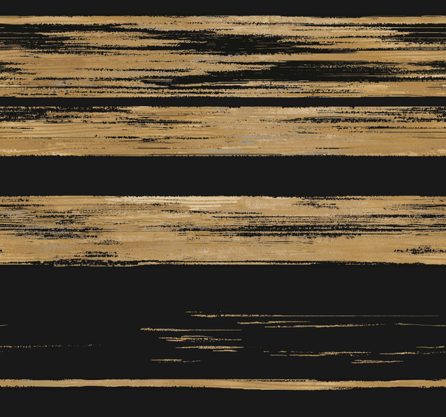 Ronald Redding Horizontal Dry Brush Black & Gold Wallpaper 24 Karat Covers about 60.8 square feet United States Unpasted 25.25-in repeat, straight match 27-in by 27-ft long roll - My Fabric Connection - Ronald Redding Horizontal Dry Brush Black & Gold Wallpaper 24 Karat Covers about 60.8 square feet United States Unpasted 25.25-in repeat, straight match 27-in by 27-ft long roll - My Fabric Connection -