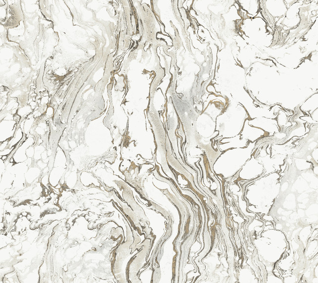 Ronald Redding Polished Marble Black & White Wallpaper 24 Karat Covers about 60.8 square feet United States Unpasted 24-in repeat, drop match 27-in by 27-ft long roll - My Fabric Connection - Ronald Redding Polished Marble Black & White Wallpaper 24 Karat Covers about 60.8 square feet United States Unpasted 24-in repeat, drop match 27-in by 27-ft long roll - My Fabric Connection -
