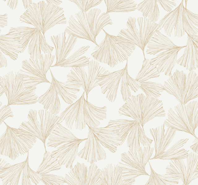 Antonina Vella Gingko Toss Gold Wallpaper Antonina Vella Dazzling Dimensions Volume II Covers about 60.8 square feet United States Unpasted 25.25-in repeat, straight match 27-in by 27-ft long roll - My Fabric Connection - Antonina Vella Gingko Toss Gold Wallpaper Antonina Vella Dazzling Dimensions Volume II Covers about 60.8 square feet United States Unpasted 25.25-in repeat, straight match 27-in by 27-ft long roll - My Fabric Connection -