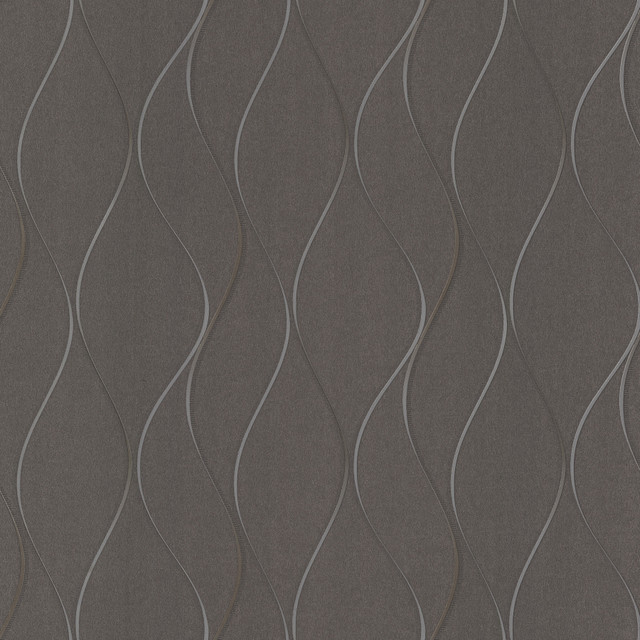 York Wallcoverings Wavy Stripe Black Metallic Wallpaper Antonina Vella Dazzling Dimensions Volume II Covers about 57.8 square feet China Unpasted 21-in repeat, straight match 21-in by 33-ft long roll - My Fabric Connection - York Wallcoverings Wavy Stripe Black Metallic Wallpaper Antonina Vella Dazzling Dimensions Volume II Covers about 57.8 square feet China Unpasted 21-in repeat, straight match 21-in by 33-ft long roll - My Fabric Connection -