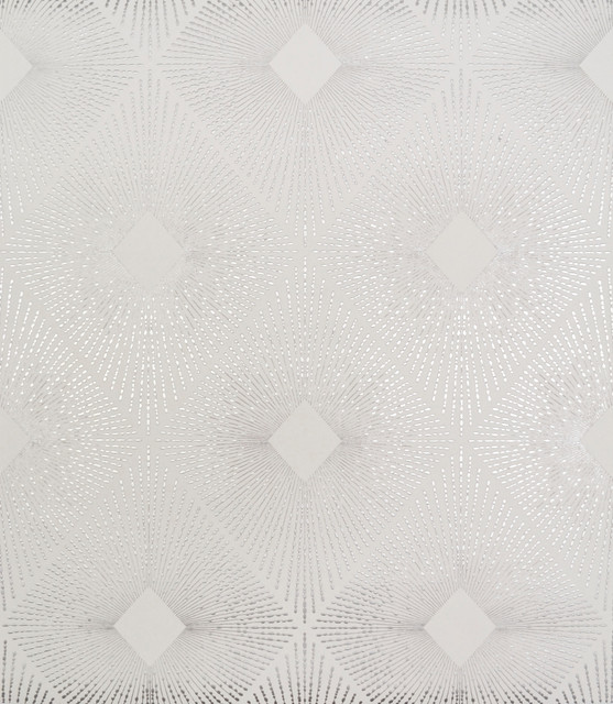 York Wallcoverings Harlowe White & Silver Wallpaper Antonina Vella Modern Metals Covers about 56.9 square feet China Unpasted 12.6-in repeat, straight match 20.8-in by 32.8-ft long roll - My Fabric Connection - York Wallcoverings Harlowe White & Silver Wallpaper Antonina Vella Modern Metals Covers about 56.9 square feet China Unpasted 12.6-in repeat, straight match 20.8-in by 32.8-ft long roll - My Fabric Connection -