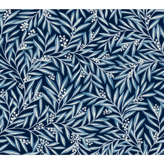 Ronald Redding Rowan Navy Wallpaper Arts and Crafts Covers about 60.8 square feet Unpasted 24-in repeat, straight match 27-in by 27-ft long roll - My Fabric Connection - Ronald Redding Rowan Navy Wallpaper Arts and Crafts Covers about 60.8 square feet Unpasted 24-in repeat, straight match 27-in by 27-ft long roll - My Fabric Connection -