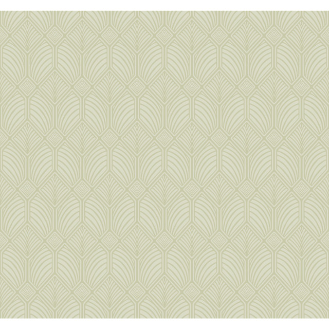 Ronald Redding Craftsman Green Wallpaper Arts and Crafts Covers about 60.8 square feet Unpasted 25.25-in repeat, straight match 27-in by 27-ft long roll - My Fabric Connection -