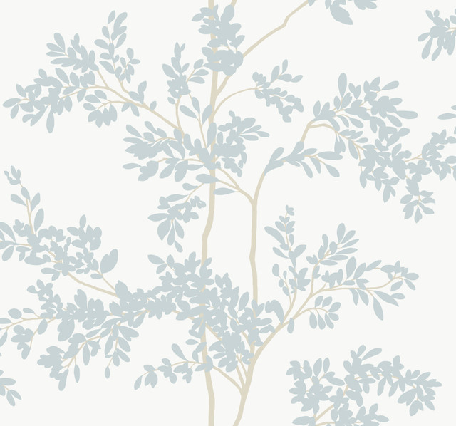 York Wallcoverings Lunaria Silhouette White & Cloud Blue Wallpaper Blooms Covers about 60.8 square feet Unpasted 25.25-in repeat, drop match 27-in by 27-ft long roll - My Fabric Connection - York Wallcoverings Lunaria Silhouette White & Cloud Blue Wallpaper Blooms Covers about 60.8 square feet Unpasted 25.25-in repeat, drop match 27-in by 27-ft long roll - My Fabric Connection -