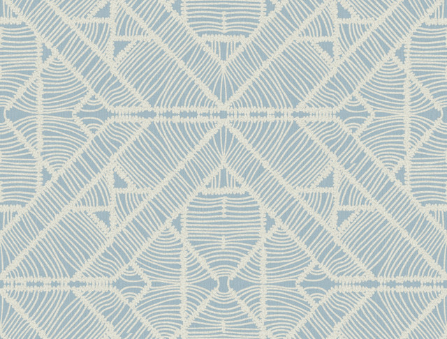 Inspired by Color Diamond Macrame Blue Wallpaper Blues II Covers about 60.8 square feet Prepasted 20.5-in repeat, straight match 27-in by 27-ft long roll - My Fabric Connection - Inspired by Color Diamond Macrame Blue Wallpaper Blues II Covers about 60.8 square feet Prepasted 20.5-in repeat, straight match 27-in by 27-ft long roll - My Fabric Connection -