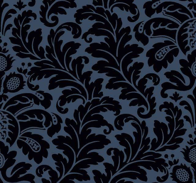 Candice Olson Modern Romance Navy Wallpaper Candice Olson After 8 Covers about 60.8 square feet Unpasted 25.25-in repeat, drop match 27-in by 27-ft long roll - My Fabric Connection -