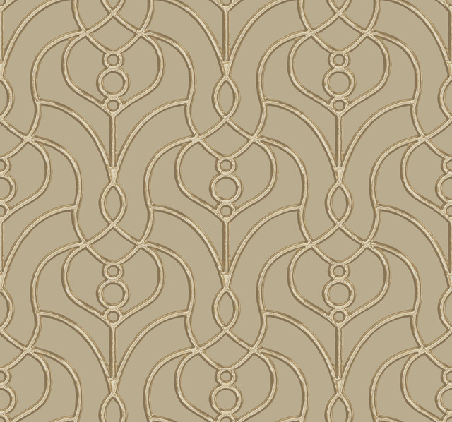 Candice Olson Divine Trellis Taupe Wallpaper Candice Olson Casual Elegance Covers about 60.8 square feet Unpasted 25.25-in repeat, straight match 27-in by 27-ft long roll - My Fabric Connection -