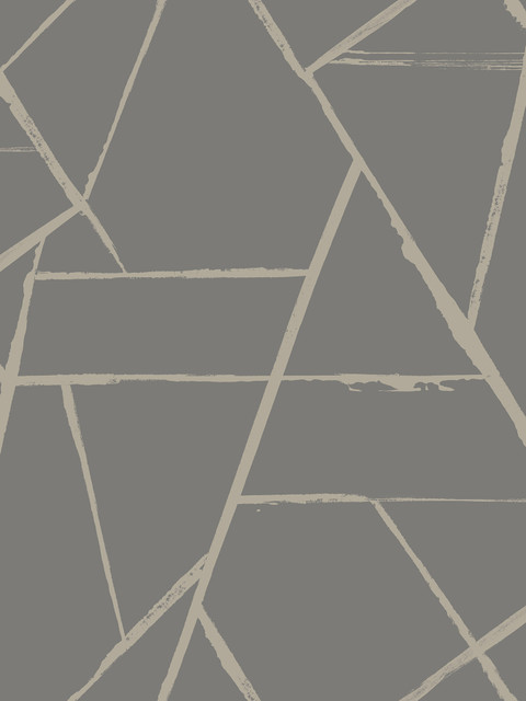 Carol Benson-Cobb Intersect Grey Metallic Wallpaper Carol Benson-Cobb Signature Covers about 60.8 square feet Unpasted 36-in repeat, drop match 27-in by 27-ft long roll - My Fabric Connection -